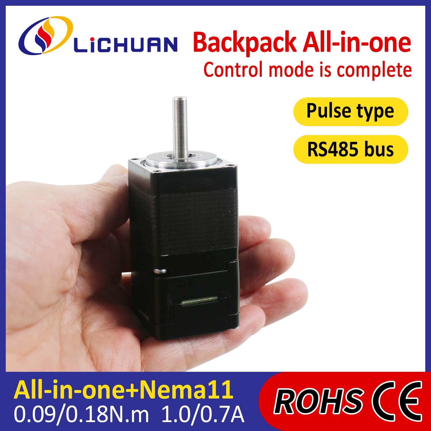 Backpack Type NEMA11 OPEN OPEN LOOP-CLOSED LOOP STEPPER MOTOR