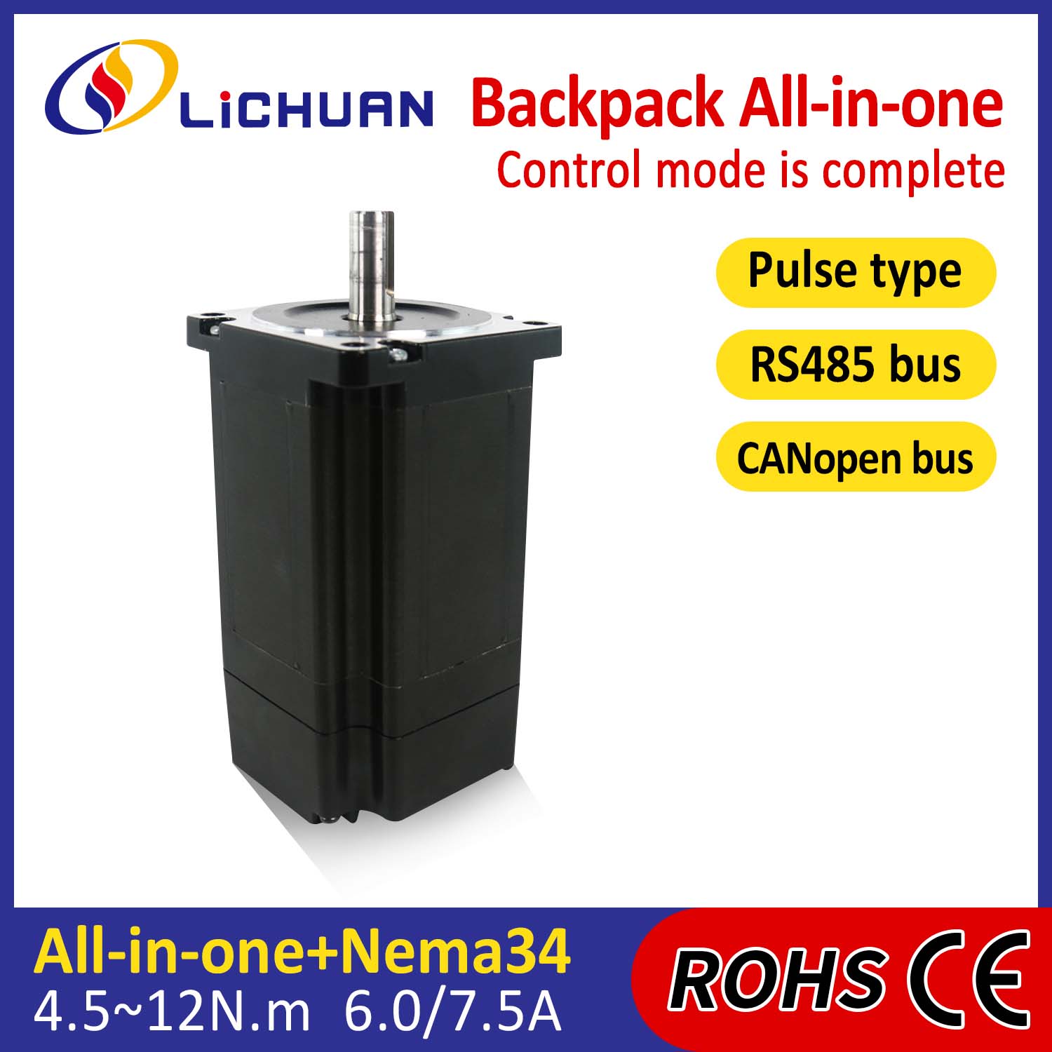 Backpack Type NEMA34 Open Loop-Closed Loop Integrated Stepper Motor